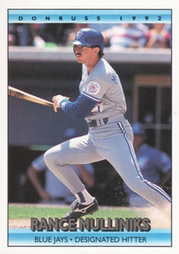#542 Rance Mulliniks - Toronto Blue Jays - 1992 Donruss Baseball