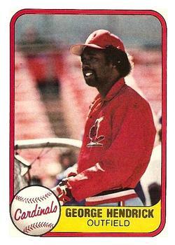 #542 George Hendrick - St. Louis Cardinals - 1981 Fleer Baseball
