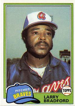 #542 Larry Bradford - Atlanta Braves - 1981 Topps Baseball