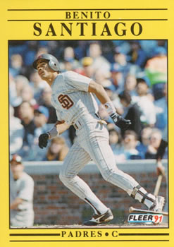 #542 Benito Santiago - San Diego Padres - 1991 Fleer Baseball