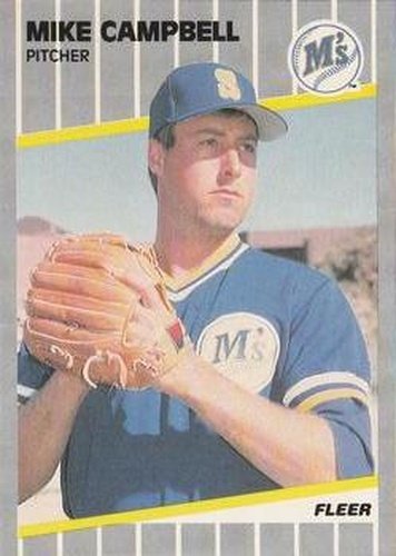 #543 Mike Campbell - Seattle Mariners - 1989 Fleer Baseball