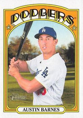 #543 Austin Barnes - Los Angeles Dodgers - 2021 Topps Heritage Baseball