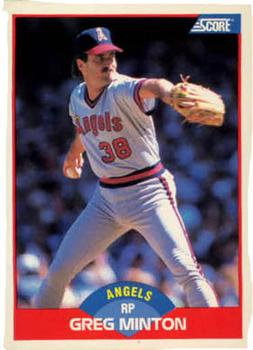 #543 Greg Minton - California Angels - 1989 Score Baseball