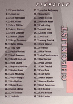 #198 Checklist: 1-90 - 1997-98 Pinnacle Hockey