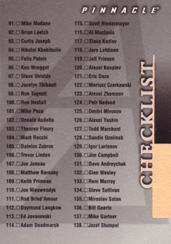 #199 Checklist: 91-180 - 1997-98 Pinnacle Hockey