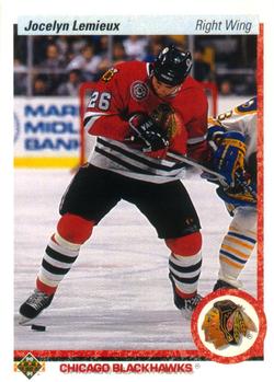 #544 Jocelyn Lemieux - Chicago Blackhawks - 1990-91 Upper Deck Hockey