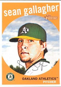 #544 Sean Gallagher - Oakland Athletics - 2008 Topps Heritage Baseball