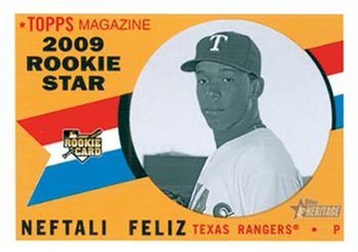 #545b Neftali Feliz - Texas Rangers - 2009 Topps Heritage Baseball