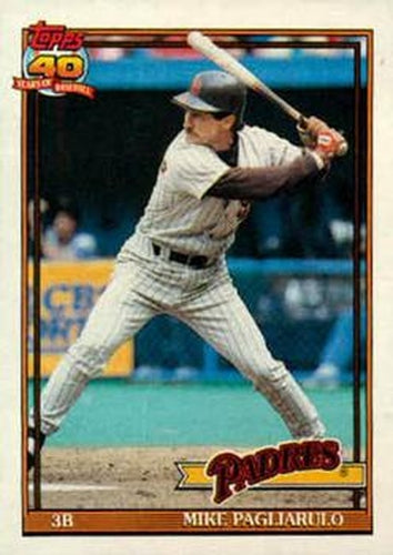 #547 Mike Pagliarulo - San Diego Padres - 1991 Topps Baseball