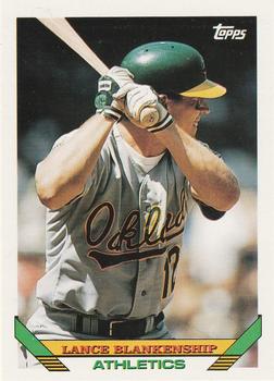 #548 Lance Blankenship - Oakland Athletics - 1993 Topps Baseball