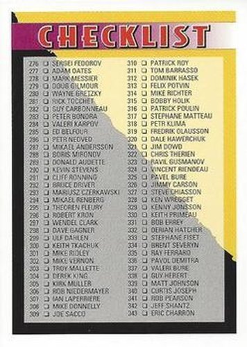 #549 Checklist: 276-414 - 1994-95 Topps Premier Hockey