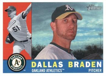 #549 Dallas Braden - Oakland Athletics - 2009 Topps Heritage Baseball