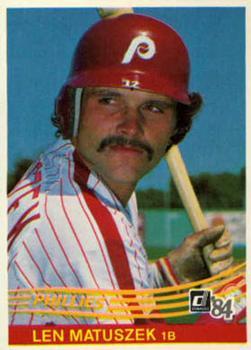 #549 Len Matuszek - Philadelphia Phillies - 1984 Donruss Baseball