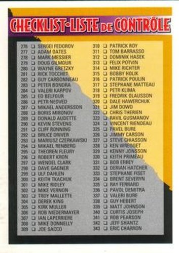 #549 Checklist 276-414 - 1994-95 O-Pee-Chee Premier Hockey