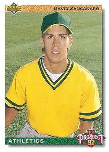 #54 David Zancanaro - Oakland Athletics - 1992 Upper Deck Baseball