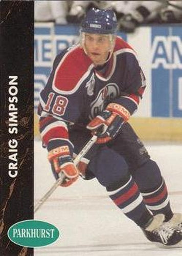 #54 Craig Simpson - Edmonton Oilers - 1991-92 Parkhurst Hockey