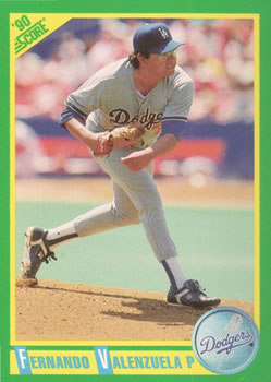 #54 Fernando Valenzuela - Los Angeles Dodgers - 1990 Score Baseball