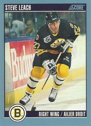 #54 Steve Leach - Boston Bruins - 1992-93 Score Canadian Hockey