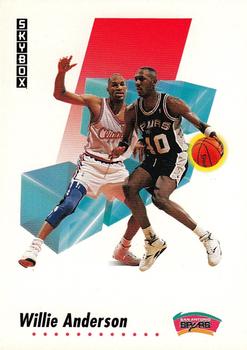 #254 Willie Anderson - San Antonio Spurs - 1991-92 SkyBox Basketball