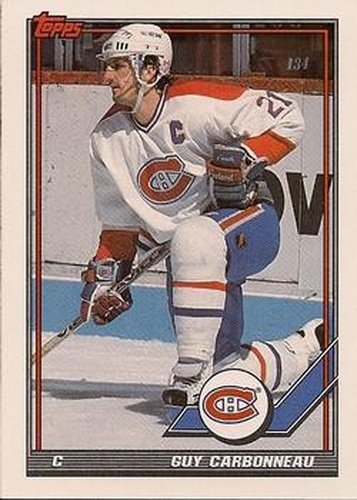 #54 Guy Carbonneau - Montreal Canadiens - 1991-92 Topps Hockey