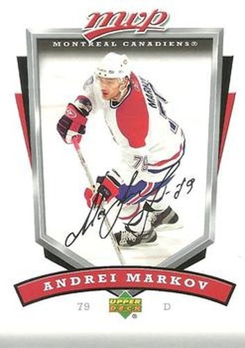#154 Andrei Markov - Montreal Canadiens - 2006-07 Upper Deck MVP Hockey
