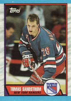 #54 Tomas Sandstrom - New York Rangers - 1989-90 Topps Hockey