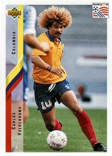 #54 Carlos Valderrama - Colombia - 1994 Upper Deck World Cup Contenders English/Spanish Soccer