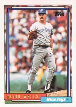 #54 David Wells - Toronto Blue Jays - 1992 Topps Baseball