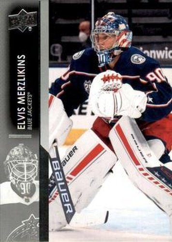 #54 Elvis Merzlikins - Columbus Blue Jackets - 2021-22 Upper Deck Hockey