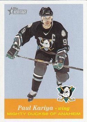 #54 Paul Kariya - Anaheim Mighty Ducks - 2001-02 Topps Heritage Hockey