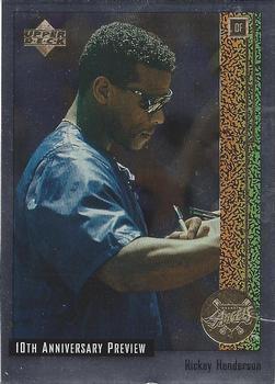 #54 Rickey Henderson - Anaheim Angels - 1998 Upper Deck - 10th Anniversary Preview Baseball