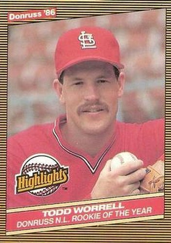 #54 Todd Worrell - St. Louis Cardinals - 1986 Donruss Highlights Baseball