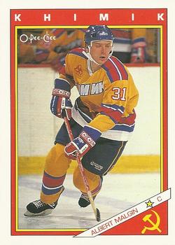 #54R Albert Malgin - Khimik Voskresensk - 1991-92 O-Pee-Chee Hockey - Sharks & Russians