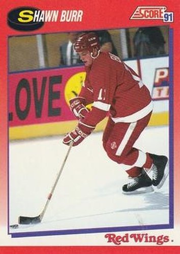 #54 Shawn Burr - Detroit Red Wings - 1991-92 Score Canadian Bilingual Hockey