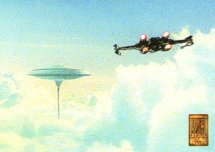 #54 Luke's X-Wing approaching Cloud City - 1997 Merlin Star Wars Special Edition