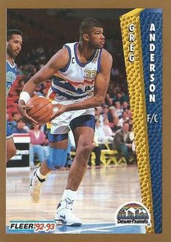 #54 Greg Anderson - Denver Nuggets - 1992-93 Fleer Basketball