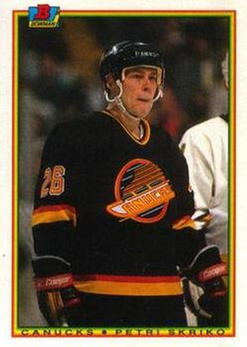 #54 Petri Skriko - Vancouver Canucks - 1990-91 Bowman Hockey