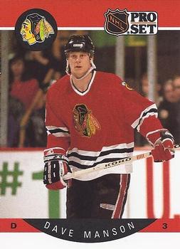 #54 Dave Manson - Chicago Blackhawks - 1990-91 Pro Set Hockey