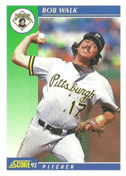 #54 Bob Walk - Pittsburgh Pirates - 1992 Score Baseball