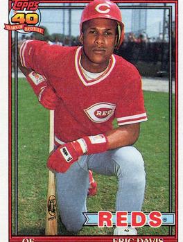 #550 Eric Davis - Cincinnati Reds - 1991 Topps Baseball