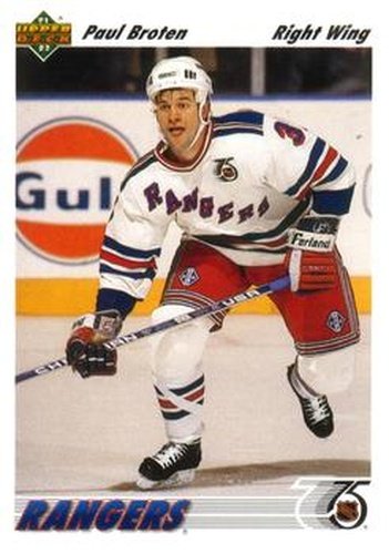 #550 Paul Broten - New York Rangers - 1991-92 Upper Deck Hockey