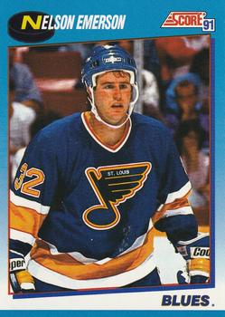 #550 Nelson Emerson - St. Louis Blues - 1991-92 Score Canadian Bilingual Hockey