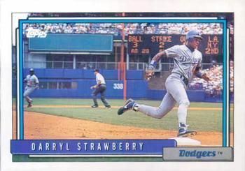 #550 Darryl Strawberry - Los Angeles Dodgers - 1992 Topps Baseball