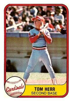 #550 Tom Herr - St. Louis Cardinals - 1981 Fleer Baseball