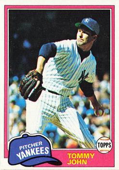 #550 Tommy John - New York Yankees - 1981 Topps Baseball