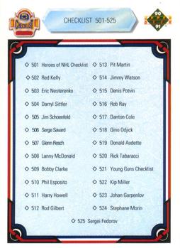 #550 Checklist: 501-550 - 1990-91 Upper Deck Hockey