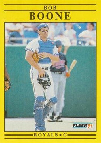 #551 Bob Boone - Kansas City Royals - 1991 Fleer Baseball