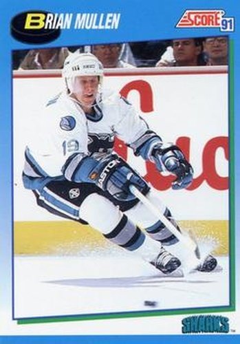 #552 Brian Mullen - San Jose Sharks - 1991-92 Score Canadian Hockey