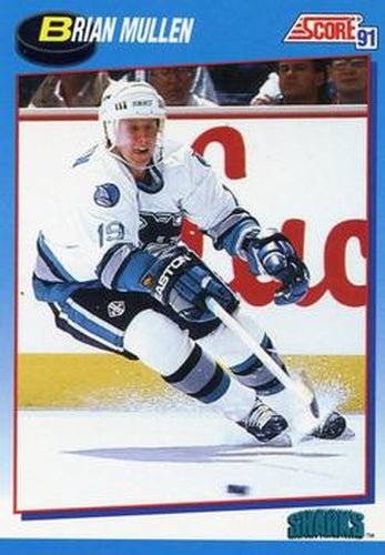 #552 Brian Mullen - San Jose Sharks - 1991-92 Score Canadian Bilingual Hockey