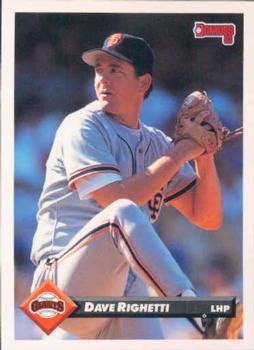 #552 Dave Righetti - San Francisco Giants - 1993 Donruss Baseball